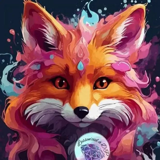 Art Thérapie - Toile Diamond Painting Renard Luminescent - Broderie à Diamant - Cette toile de 50 cm de large sur 70 cm de hauteur, intitulée "Diamond Painting Renard Luminescent", offre une représentation captivante d'un renard majestueux