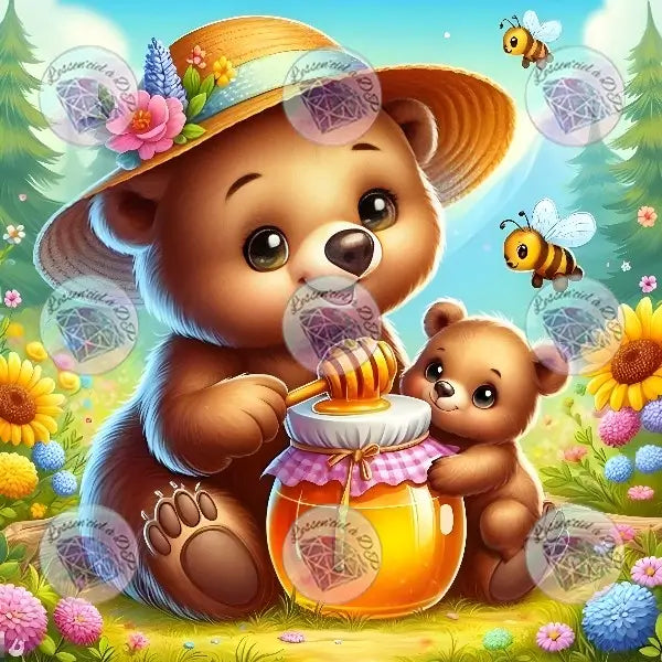Art Thérapie - Toile Diamond Painting Amis des abeilles - Broderie Diamant - Dimension : 60 x 60 cm