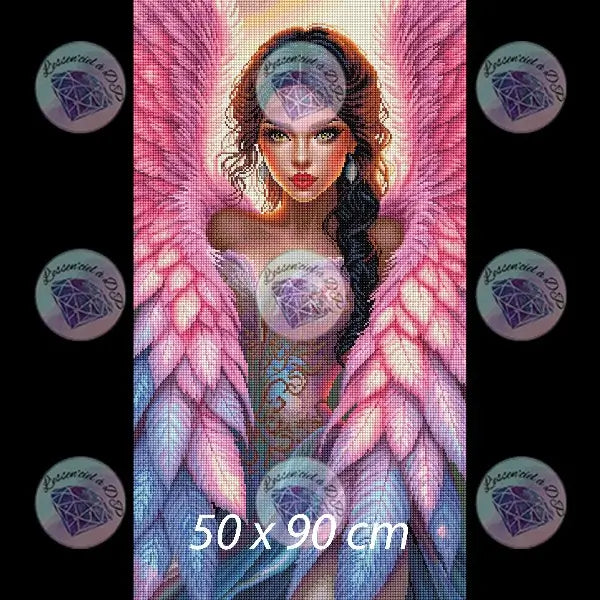 Art Thérapie - Toile Diamond Painting Ange glamour - Broderie Diamant - Dimension de la toile: 50 x 90 cm