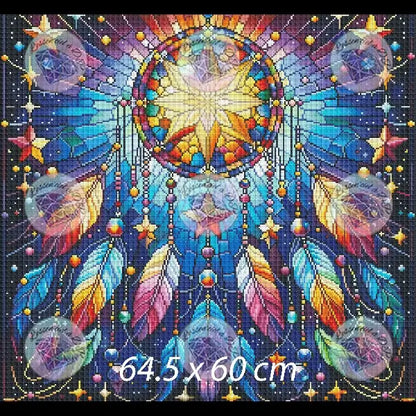 Art Thérapie - Toile Diamond Painting Attrape-étoile - Broderie Diamant - Dimension : 64.5 x 60 cm