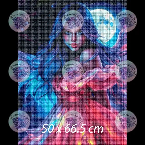 Art Thérapie - Toile Diamond Painting Beauté lunaire - Broderie Diamant - Dimension de la toile: 50 x 66.5 cm