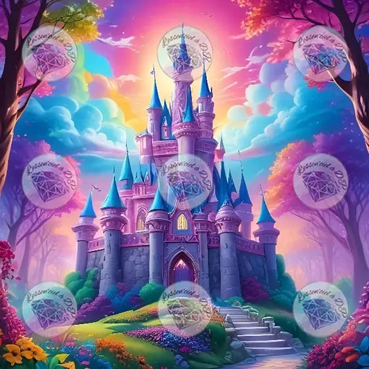 Art Thérapie - Toile Diamond Painting Château de rêve - Broderie Diamant - Dimension de la toile: 61.5 x 65 cm