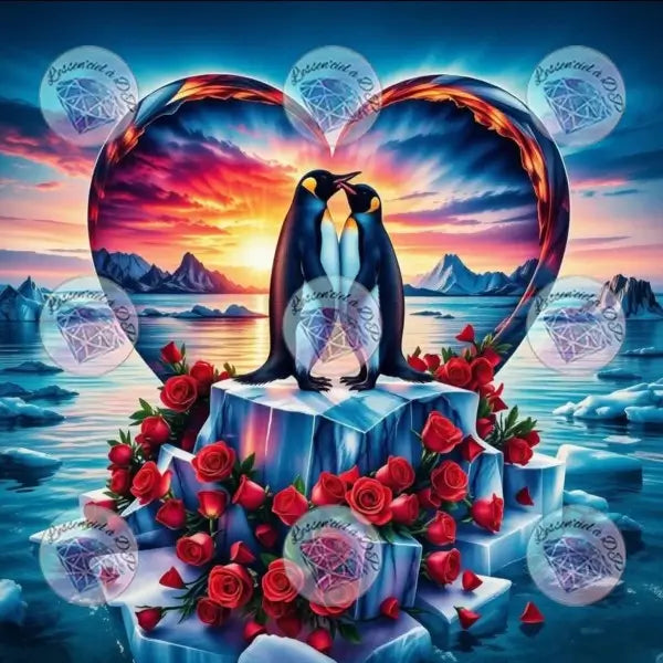 Art Thérapie - Toile Diamond Painting Cœur de l'Antarctique - Broderie Diamant - Dimension de la toile: 80 x 80 cm