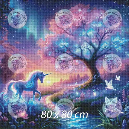 Art Thérapie - Toile Diamond Painting Doux rêve (rendu carré) - Broderie Diamant - Dimension de la toile: 80 x 80 cm