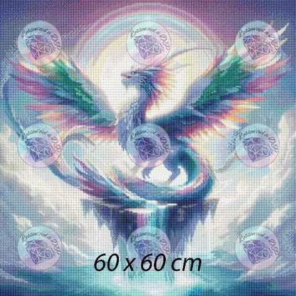 Art Thérapie - Toile Diamond Painting Dragon majestueux - Broderie Diamant - Dimension de la toile: 60 x 60 cm