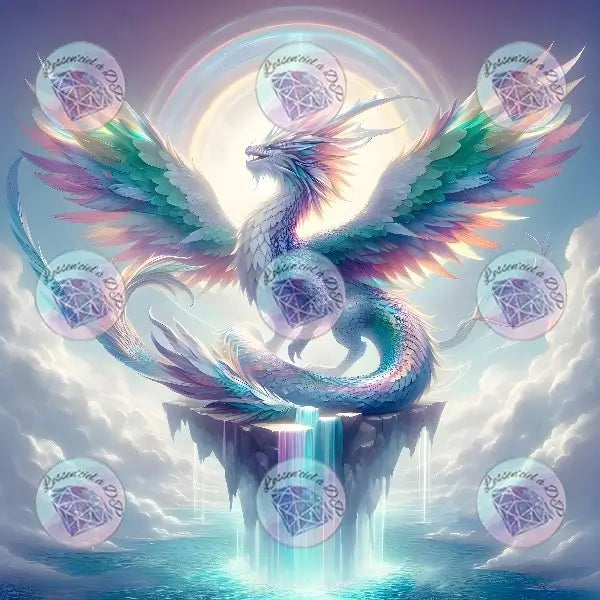 Art Thérapie - Toile Diamond Painting Dragon majestueux - Broderie Diamant - Dimension de la toile: 60 x 60 cm