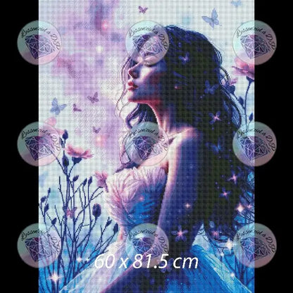 Art Thérapie - Toile Diamond Painting Envolée féérique - Broderie Diamant - Dimension de la toile: 60 x 81.5 cm