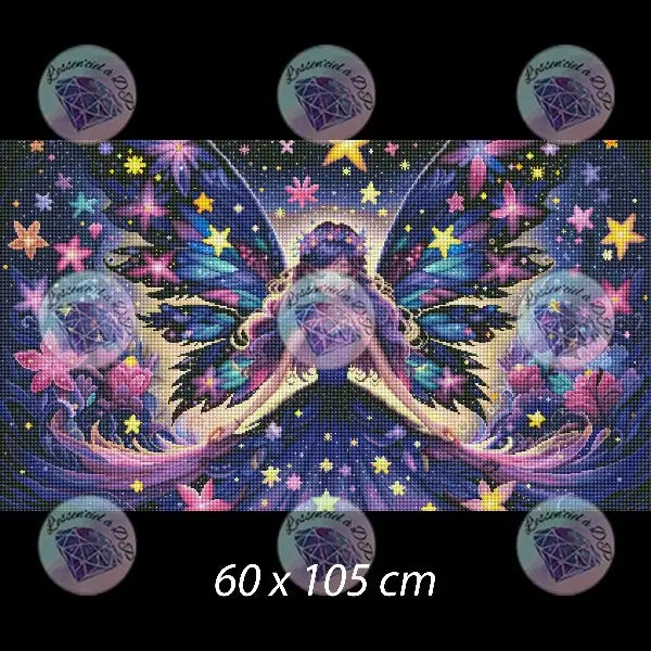 Art Thérapie - Toile Diamond Painting Fée des étoiles - Broderie Diamant - Dimension de la toile: 60 x 105 cm