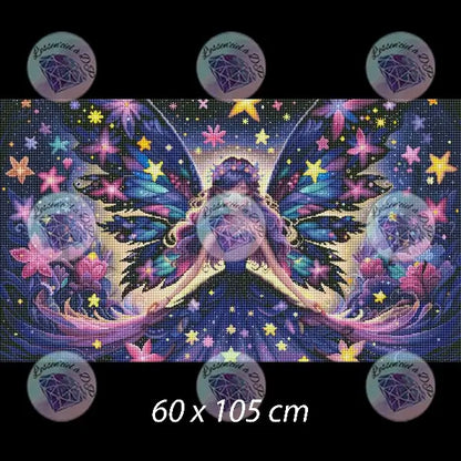 Art Thérapie - Toile Diamond Painting Fée des étoiles - Broderie Diamant - Dimension de la toile: 60 x 105 cm