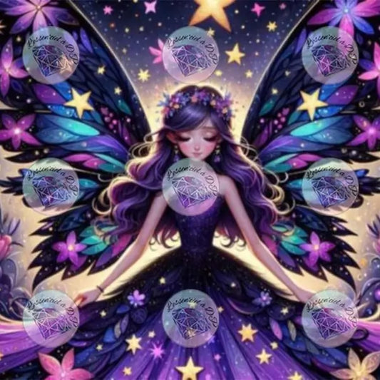 Art Thérapie - Toile Diamond Painting Fée des étoiles - Broderie Diamant - Dimension de la toile: 60 x 105 cm