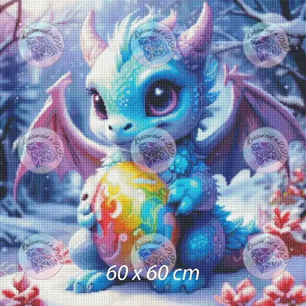 Art Thérapie - Toile Diamond Painting Gardien de l'œuf - Broderie Diamant - Dimension de la toile: 60 x 60 cm