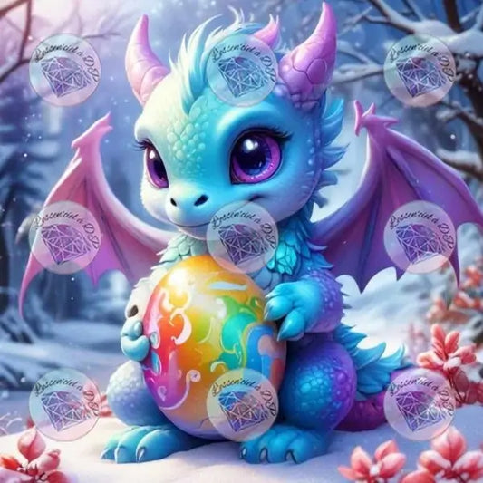 Art Thérapie - Toile Diamond Painting Gardien de l'œuf - Broderie Diamant - Dimension de la toile: 60 x 60 cm