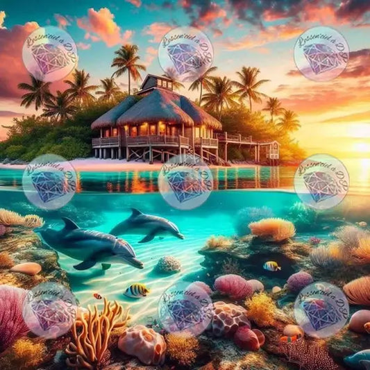 Art Thérapie - Toile Diamond Painting Havre de paix - Broderie Diamant - Dimension de la toile: 50 x 87.5 cm