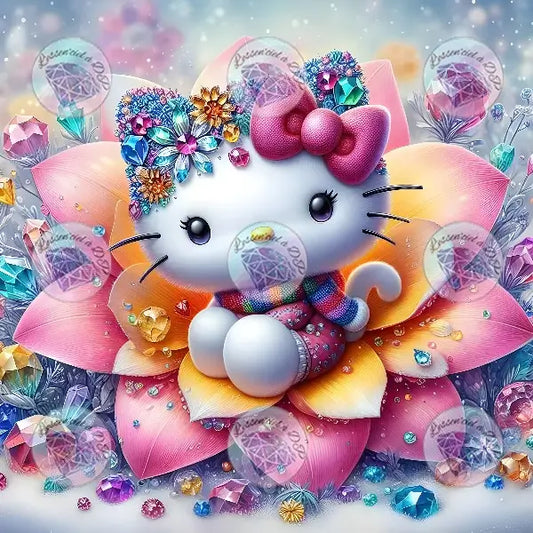 Art Thérapie - Toile Diamond Painting Jardin cristallin - Broderie Diamant - Dimension de la toile: 60 x 60 cm