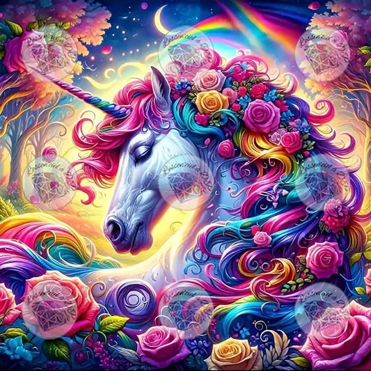 Diamond Painting Licorne couverte de Roses
