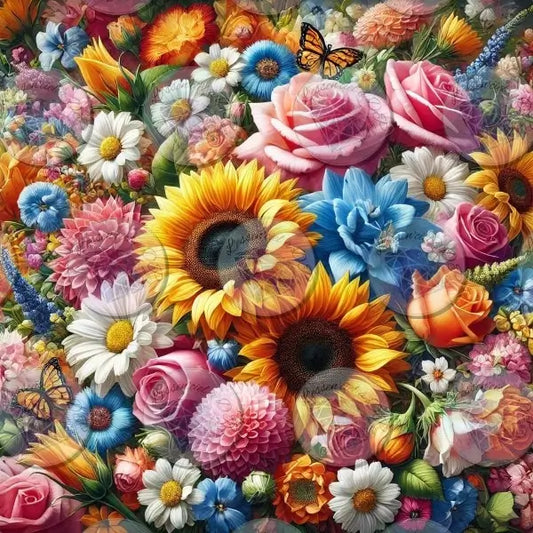 Art Thérapie - Toile Diamond Painting Mélodie Florale - Broderie à Diamant - Dimension de la toile: 60x60cm