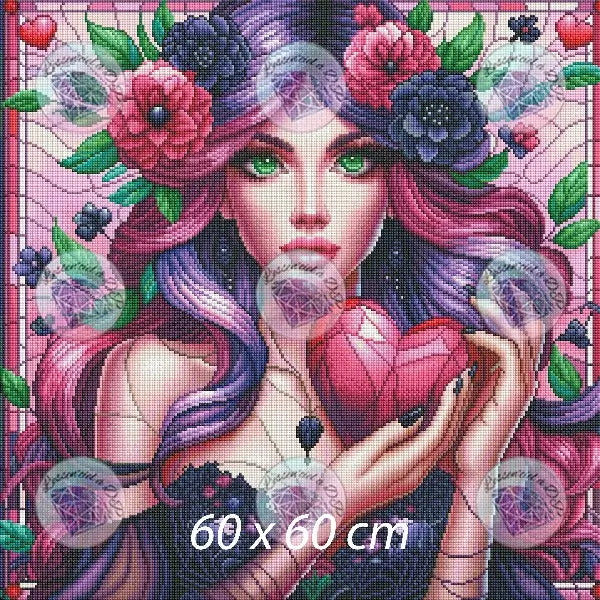 Art Thérapie - Toile Diamond Painting Mon Petit Coeur - Broderie Diamant - Dimension : 60 x 60 cm