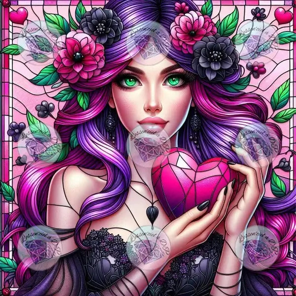 Art Thérapie - Toile Diamond Painting Mon Petit Coeur - Broderie Diamant - Dimension : 60 x 60 cm