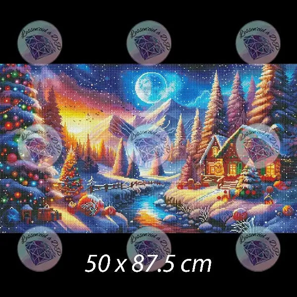 Art Thérapie - Toile Diamond Painting Noel - Broderie Diamant - Dimension de la toile: 50 x 87.5 cm