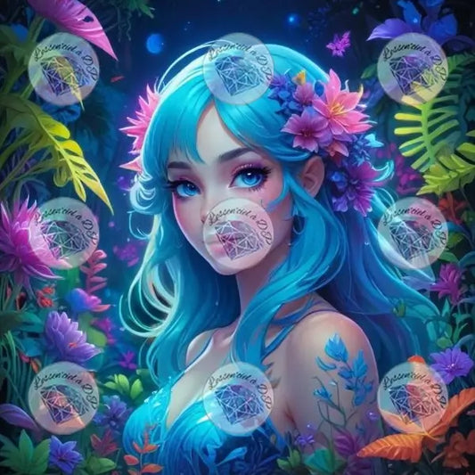 Art Thérapie - Toile Diamond Painting Nymphe - Broderie Diamant - Dimension de la toile: 60 x 60 cm