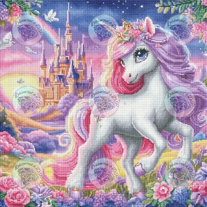 Art Thérapie - Toile Diamond Painting  - Princesse poney - Broderie à Diamant - Dimension de la toile: 60 x 60 cm