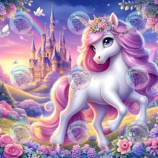 Art Thérapie - Toile Diamond Painting  - Princesse poney - Broderie à Diamant - Dimension de la toile: 60 x 60 cm
