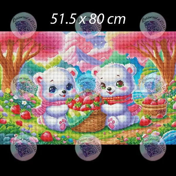 Art Thérapie - Toile Diamond Painting Récolte de Fraises - Broderie Diamant - Dimension de la toile: 51.5 x 80 cm