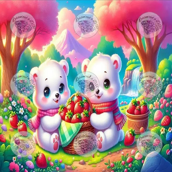 Art Thérapie - Toile Diamond Painting Récolte de Fraises - Broderie Diamant - Dimension de la toile: 51.5 x 80 cm
