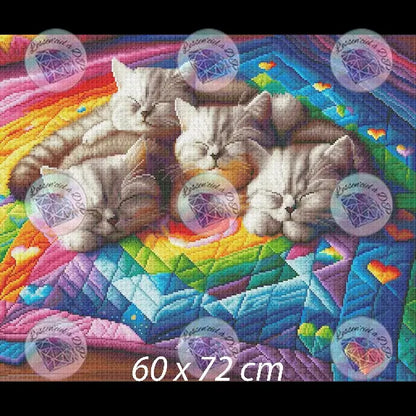 Art Thérapie - Toile Diamond Painting Sieste entre frères et soeurs - Broderie Diamant - Dimension de la toile: 60 x 72 cm