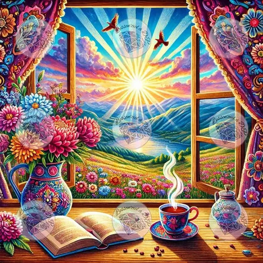 Art Thérapie - Toile Diamond Painting Temps pour soi - Broderie Diamant - Dimension de la toile: 75 x 75 cm