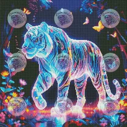 Art Thérapie - Toile Diamond Painting Tigre Spectral - Broderie Diamant - Dimension de la toile: 60 x 60 cm