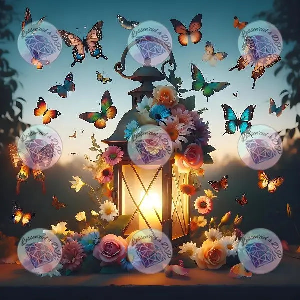 Art Thérapie - Toile Diamond Painting Valse des Papillons - Broderie Diamant - Dimension de la toile: 60 x 60 cm