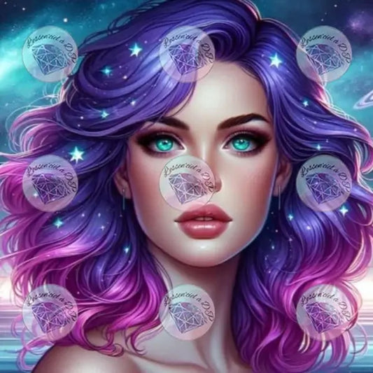 Art Thérapie - Toile Diamond Painting Voyageuse interstellaire - Broderie Diamant - Dimension de la toile: 60 x 90 cm